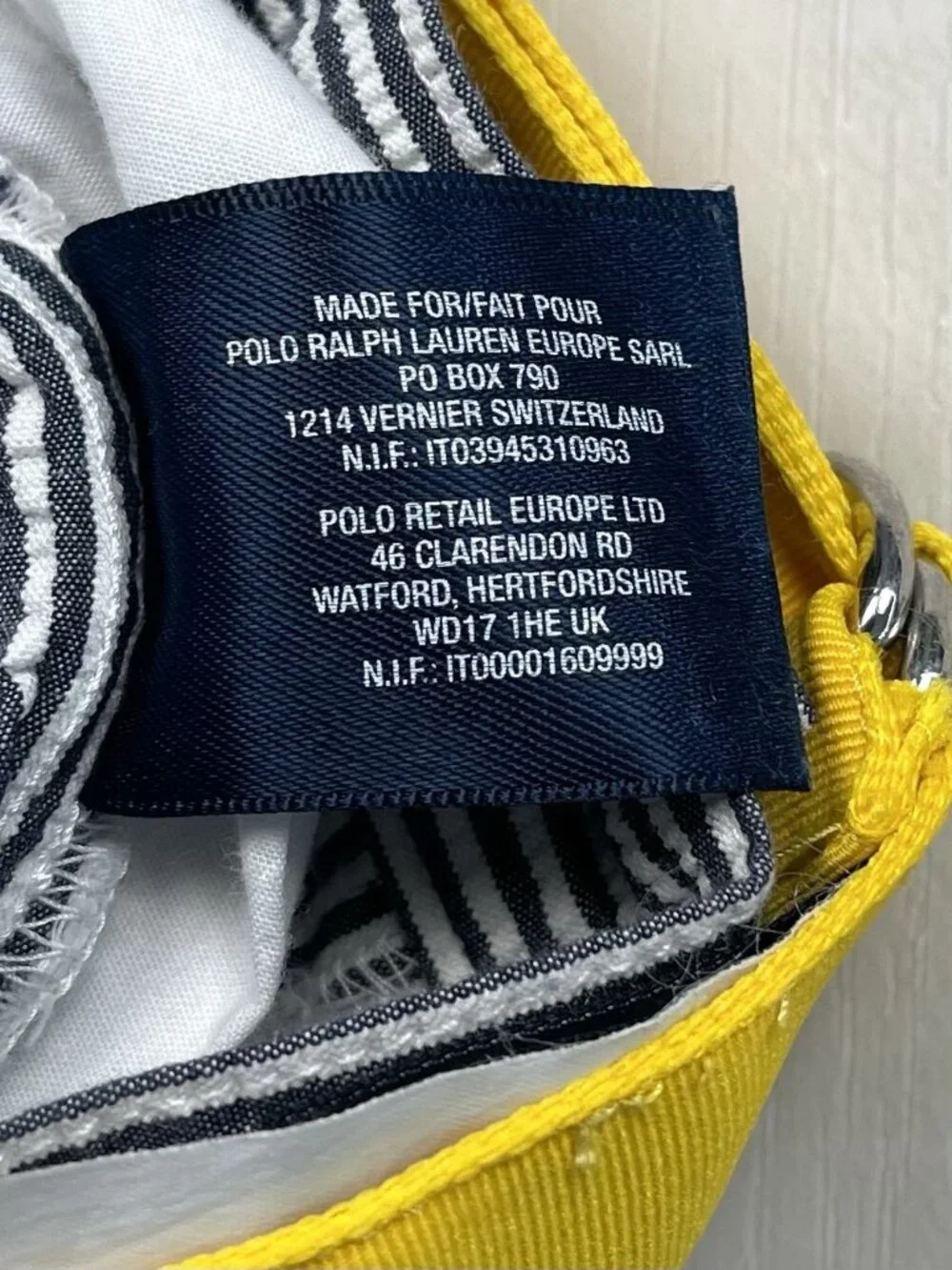 POLO by Ralph Lauren Boys 24M Blue Stripe Seersucker PANTS w/ Yellow Belt EUC
